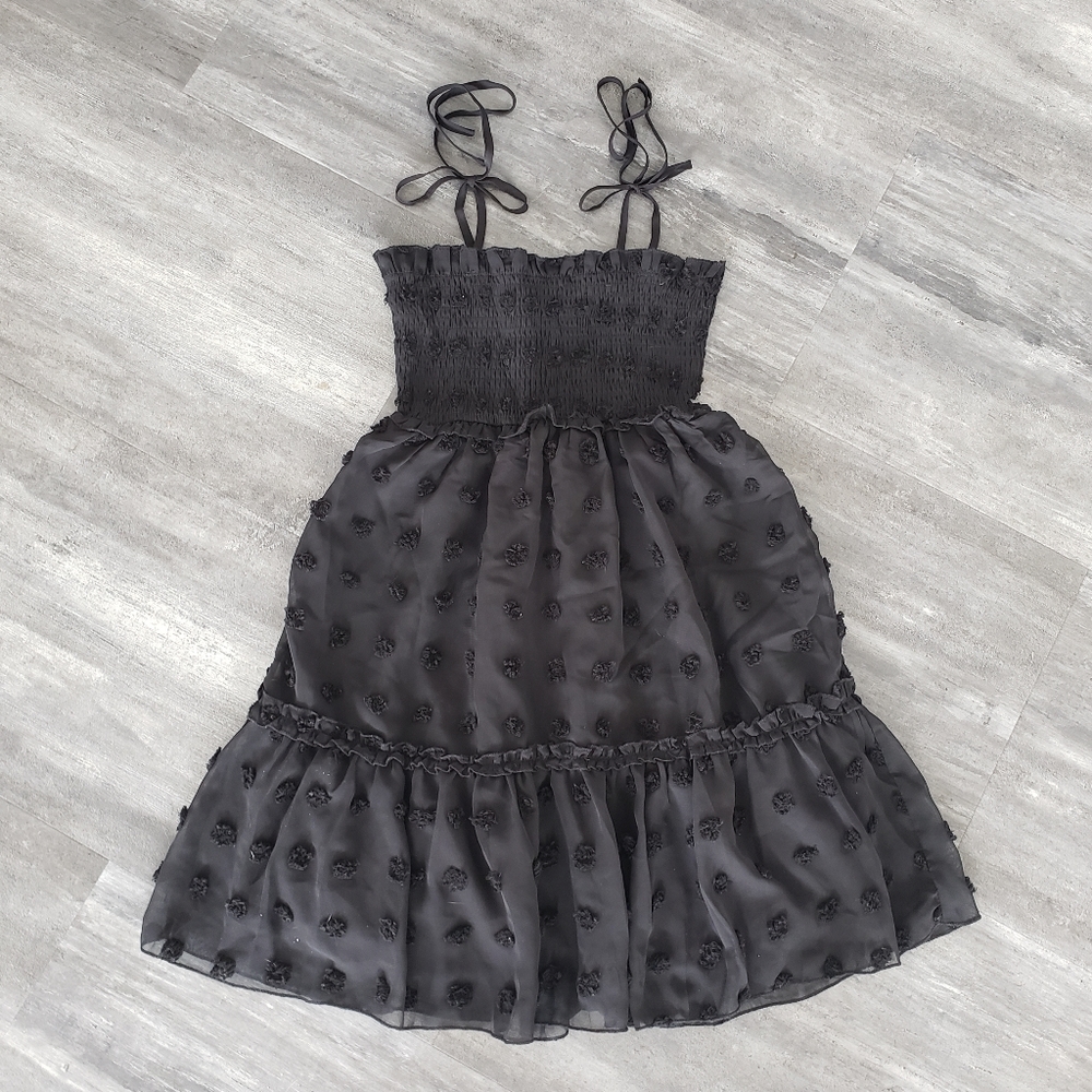 Black Sheer Detailed Babydoll Mini